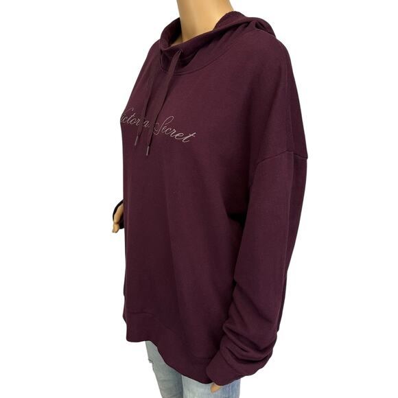 Victoria's Secret Hoodie Purple Pullover Logo Size XL - Picture 6 of 13